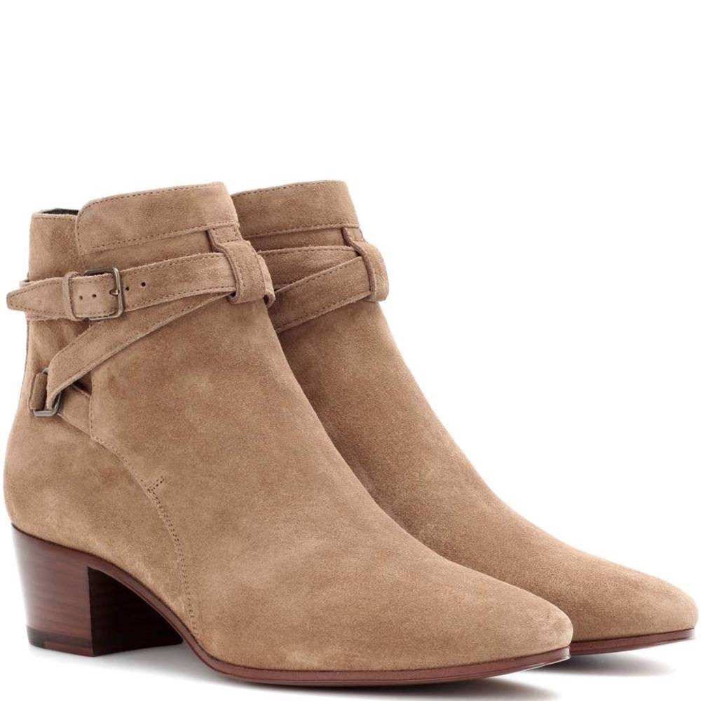 Saint Laurent Blake Jodhpur Suede Boots New Sigaro